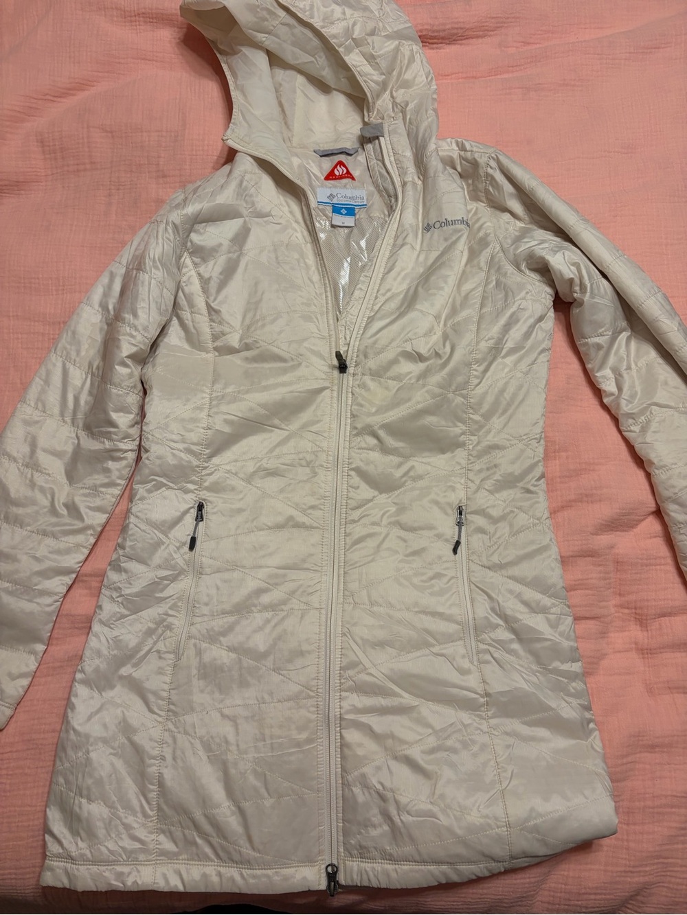 Columbia Women's Cream Hooded Puffer Coat